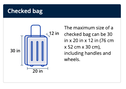 United Checked Baggage Fees & Size Allowances 