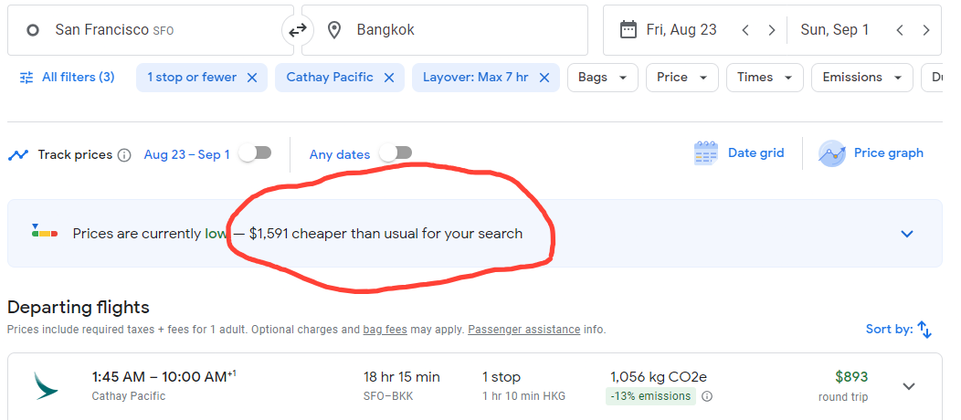 Cheap flight to Bangkok