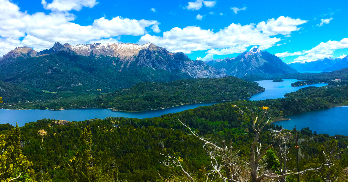 Bariloche lake and ski area in the summer