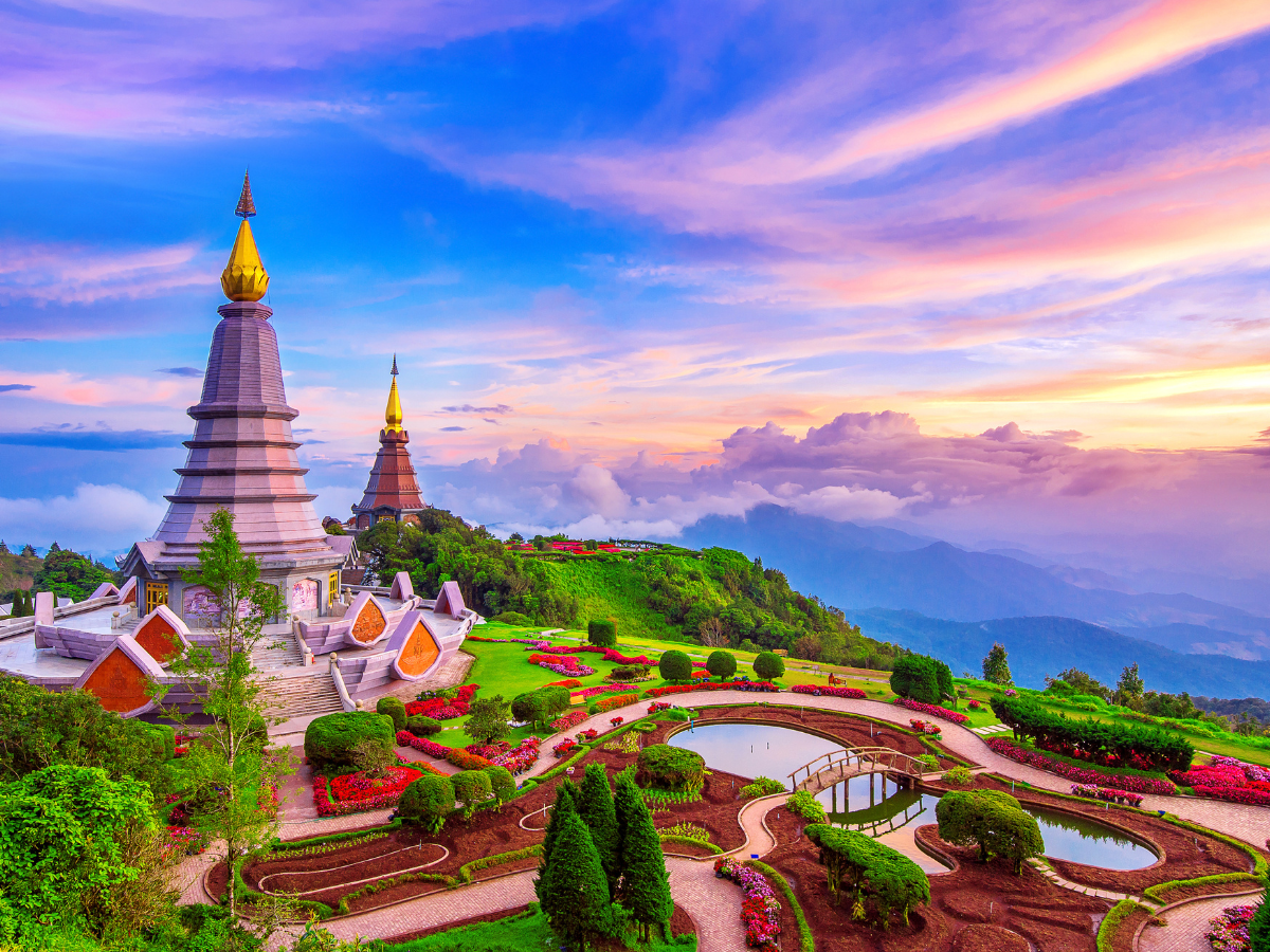 View of the Temples in Chiang Mai, Thailand