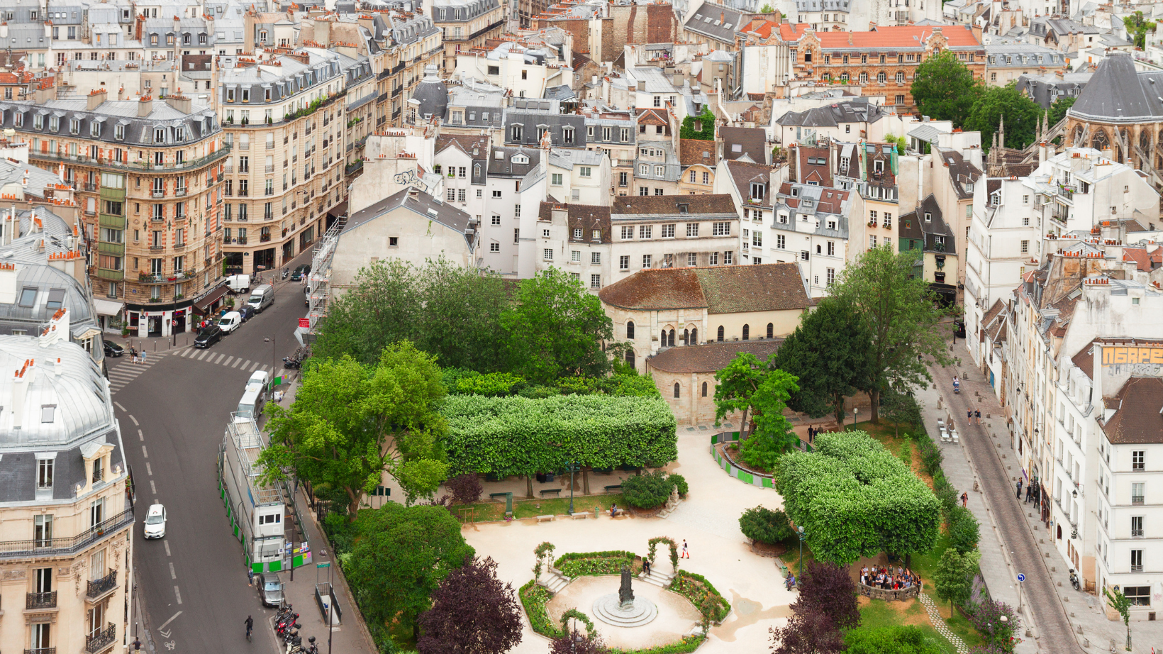 Paris Latin Quarter Aerial view