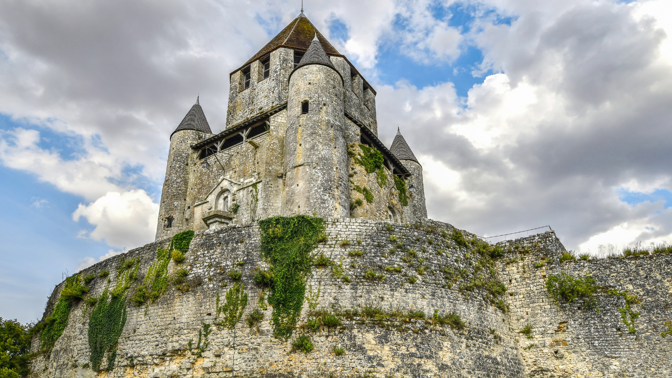  outside the walls of a small medieval castle in Provins, France