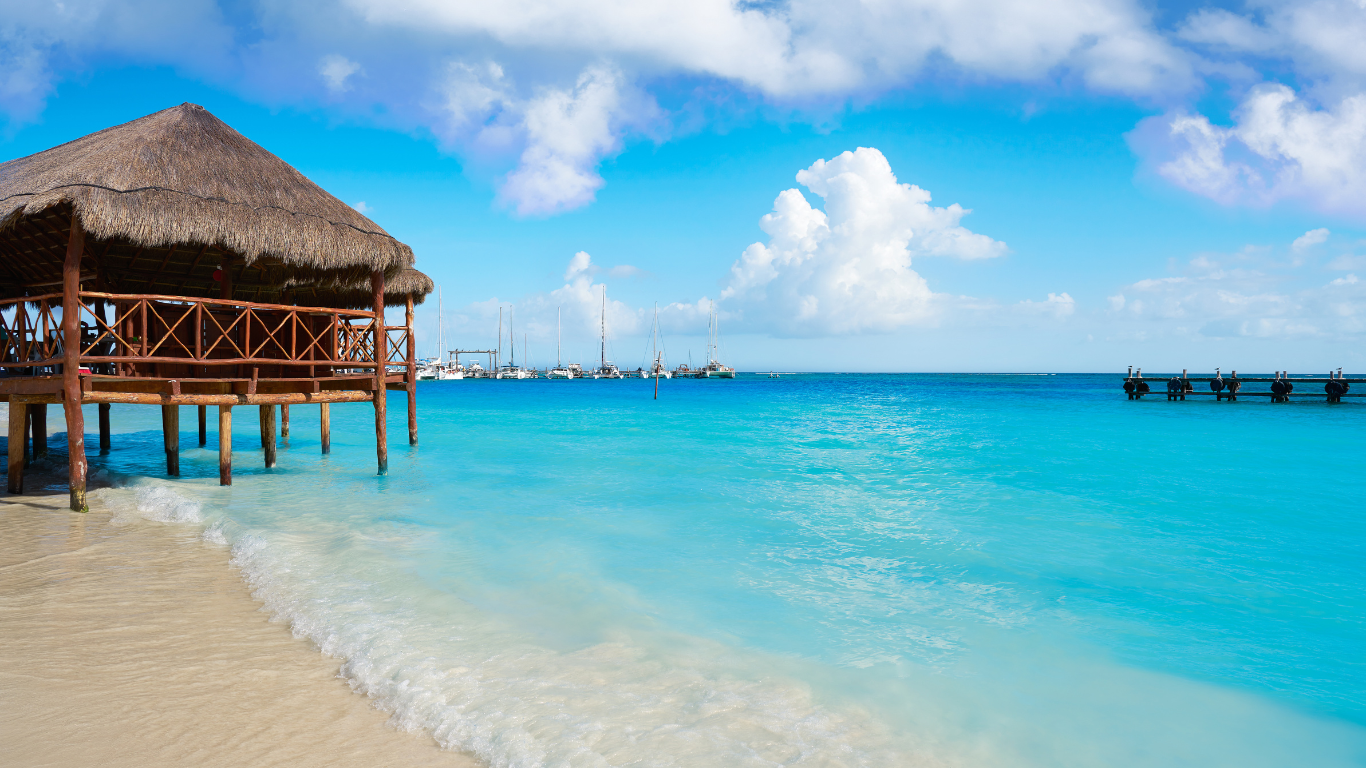 Punta Maroma is a beach that has the brightest clear blue water and perfectly off-white sand with calm waters that looks like a dream vacation, and is one of the most beautiful beaches you could ever visit