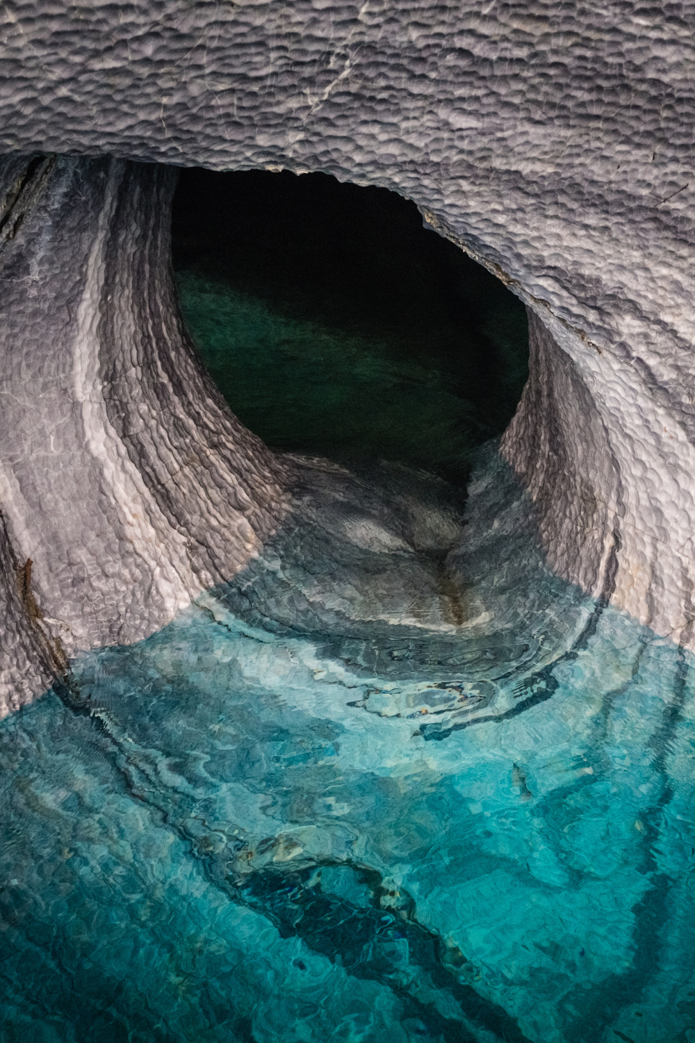 Water Running Through One Of The Marble Cathedral Holes