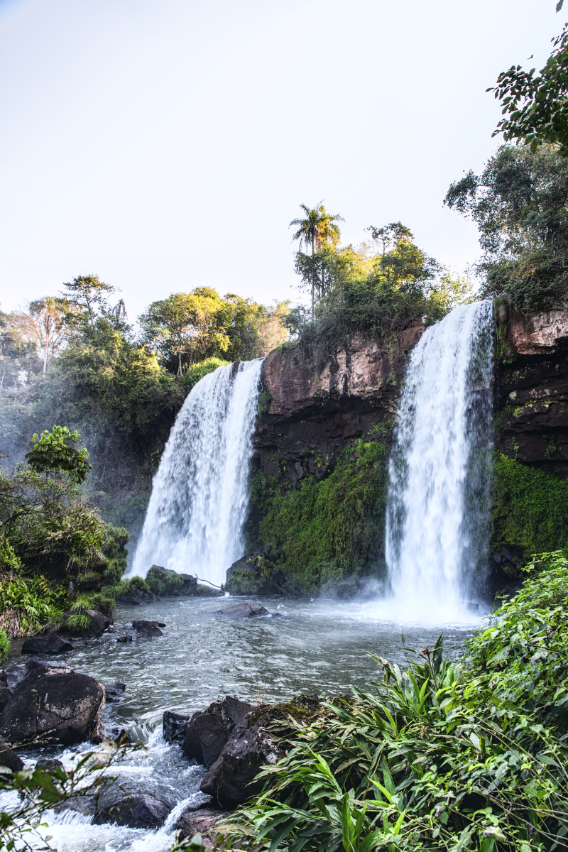 The twin water falls called Hermanas Falls at Iguazu Falls