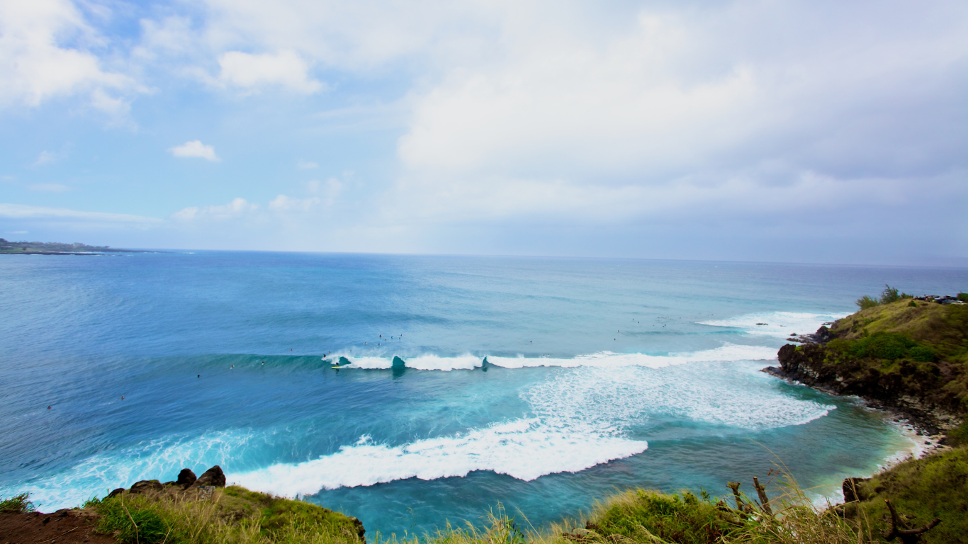 waves rolling on at Honolua Bay 