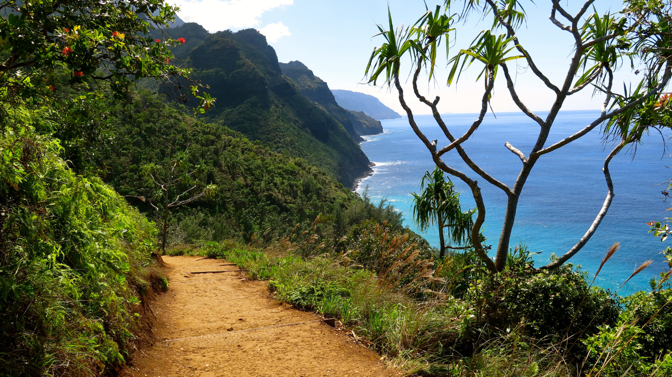 Seaside views on the Lahaina Pali Trail in Maui, Hawaii