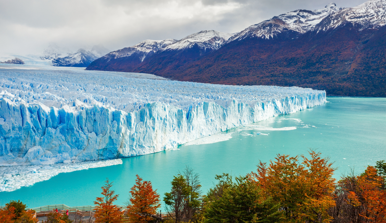 giant ice wall at the Los Glaciares National Park in Argentina