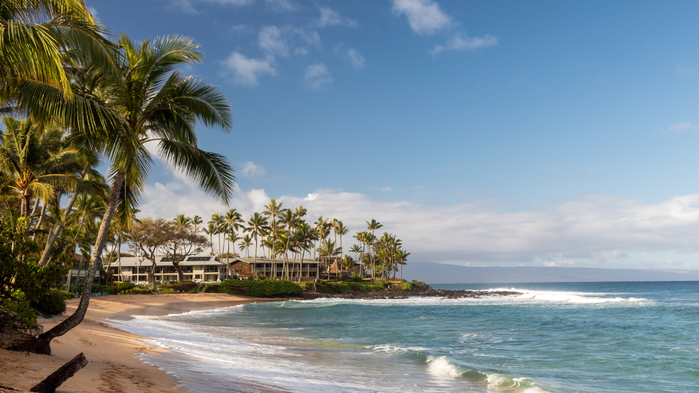 waves crashing on the beach in Napili, Maui, Hawaii