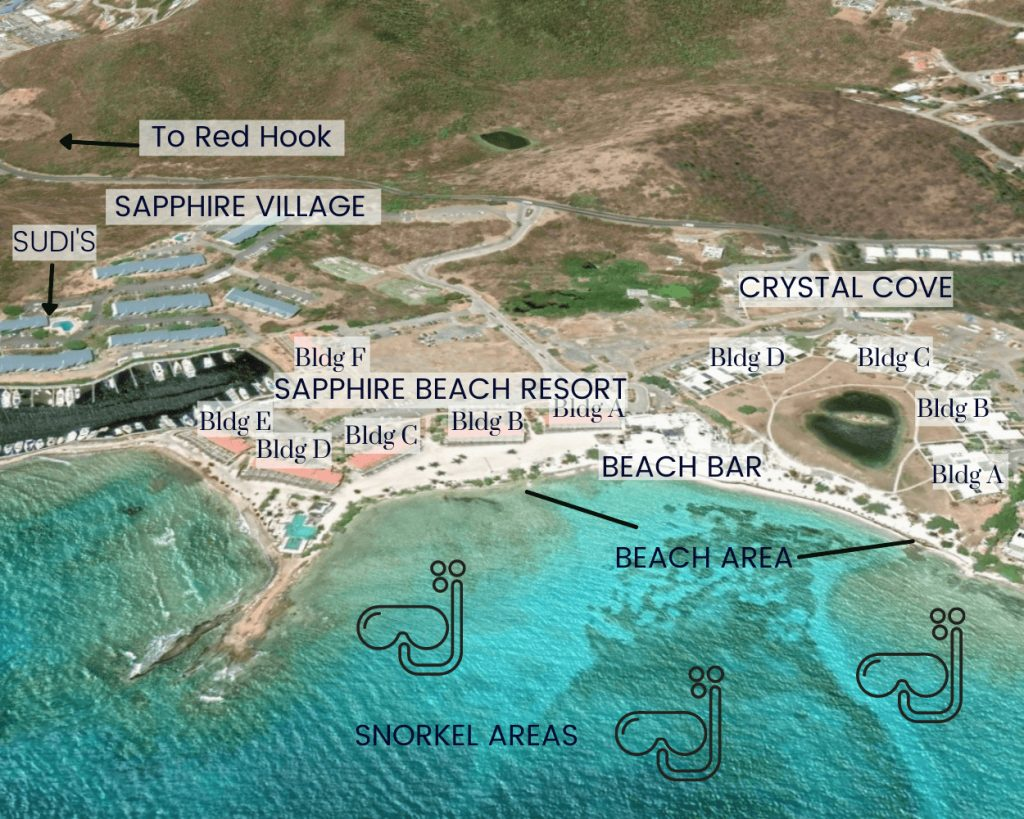 map of Sapphire Beach area