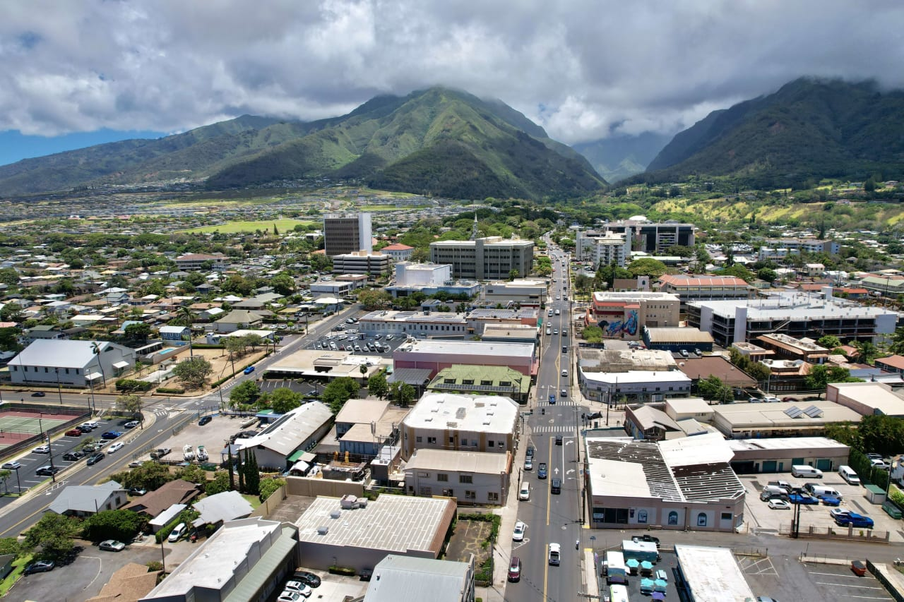 view of the city of Wailuku in Maui