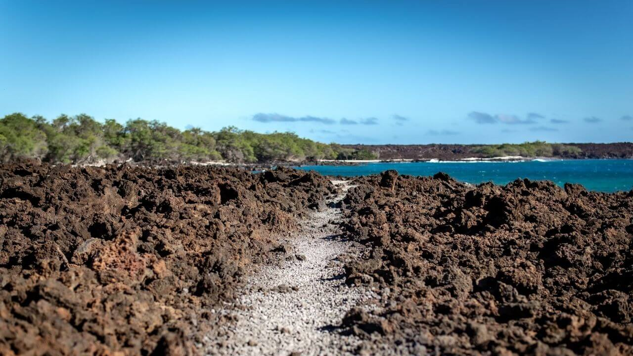 Rocky Path with ocean views Along Hoapili Trail (King's Trail)