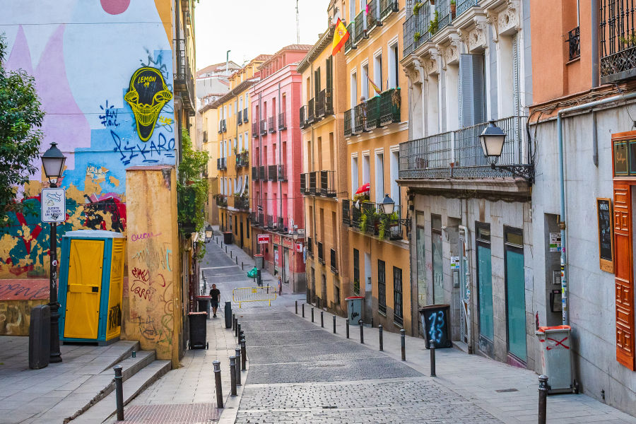 Lavapiés Neighborhood In Madrid, Spain