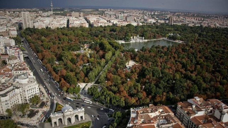 Ariel View of the Ibiza Neighborhood In Madrid