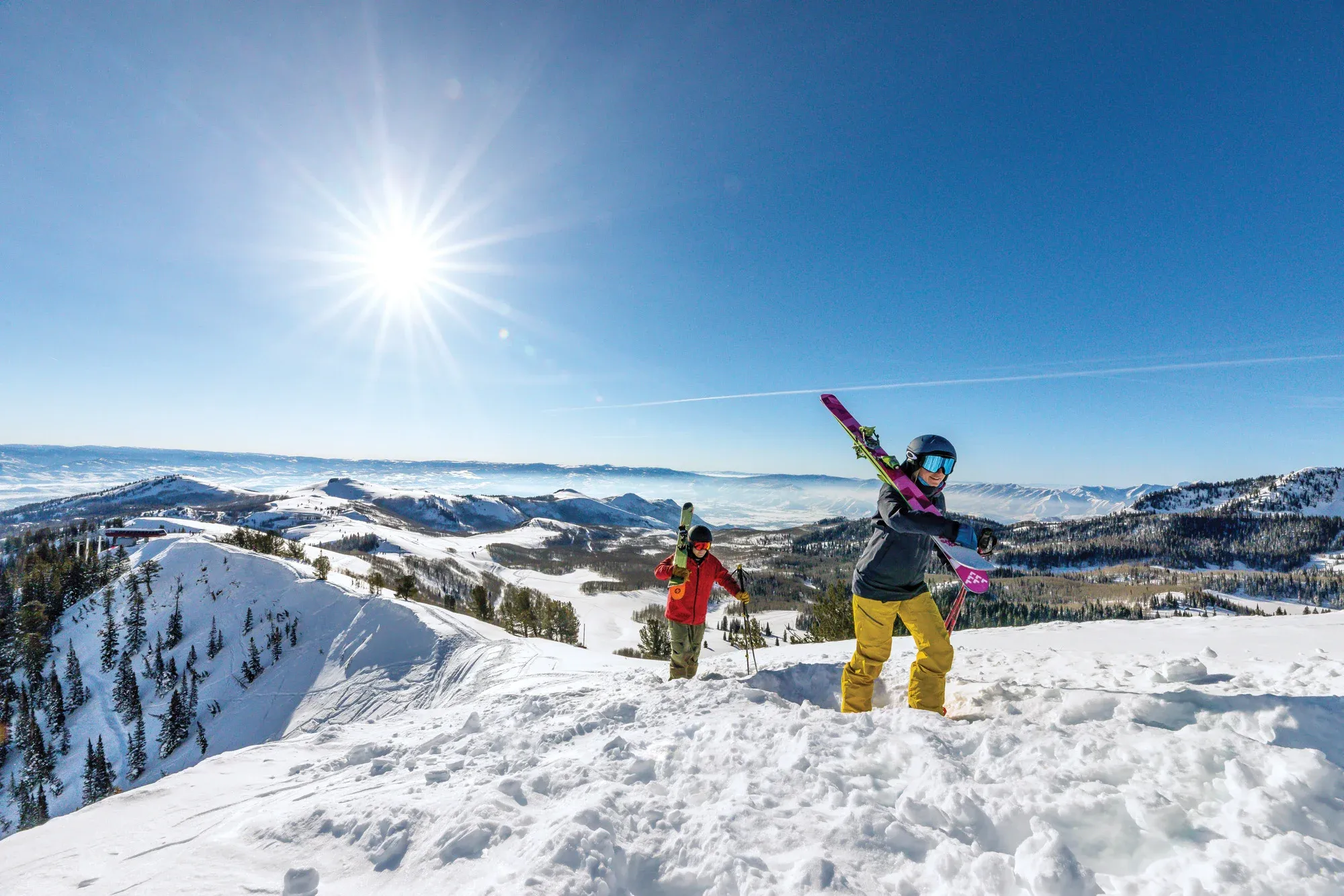 Hiking up in backcountry at Park City Ski Resort.