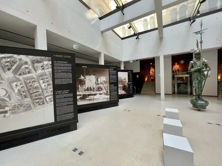 Old Relics on display inside of Budapest Parliament Building.