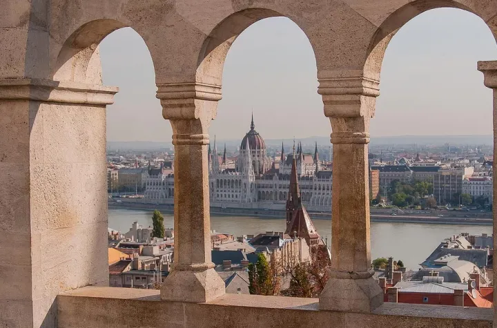 View of the river in Budapest from Fisherman's Bastion 